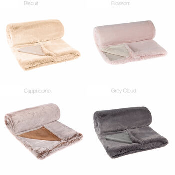 Bed Throw Blankets. Luxury Faux Fur Made In England, 4 of 5