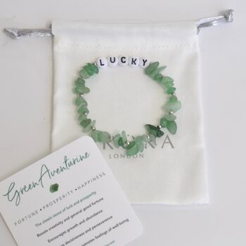 Lucky Aventurine Crystal Friendship Bracelet Gift, 2 of 5