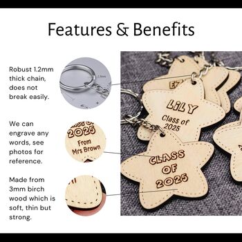 Personalised “Class Of 2026” School Leaver Keyring – Engraved Student Gift, 4 of 6