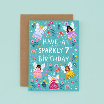 Any Age Fairy Birthday Card, Girls Age Birthday Card, 8 of 9