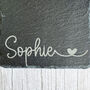 Personalised Engraved Slate Coaster With Heart Design Gift, thumbnail 6 of 7