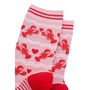 Women's Pink Lobster Love Heart Bamboo Socks, thumbnail 2 of 4