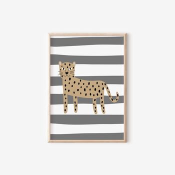 Personalised Boys Print Set Safari And Racing Car Wall Art | Safari Prints, 5 of 5