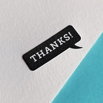 'Thanks' Speech Bubble Letterpress Notecards, 3 of 3