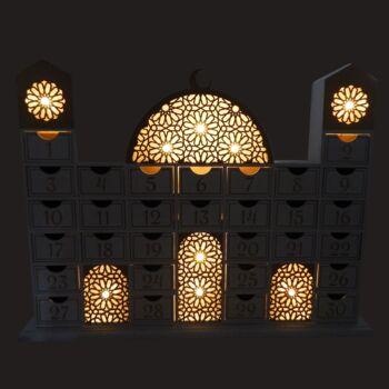 Ramadan Wooden Countdown Calendar Mosque, 2 of 4