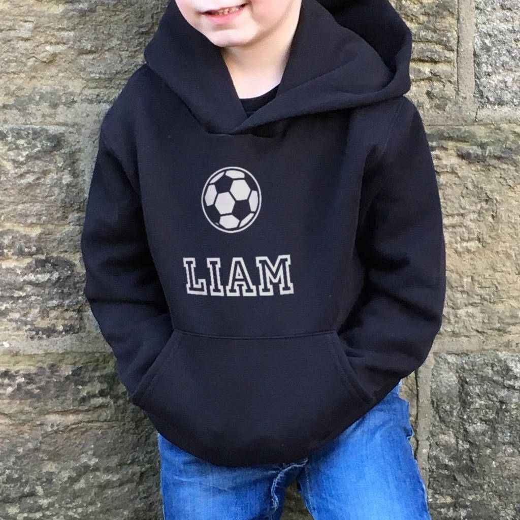 Football Personalised Childrens Hoodie By Pink Pineapple Home And Ts