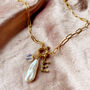 Biwa Pearl And Molten Initial Necklace, thumbnail 2 of 5