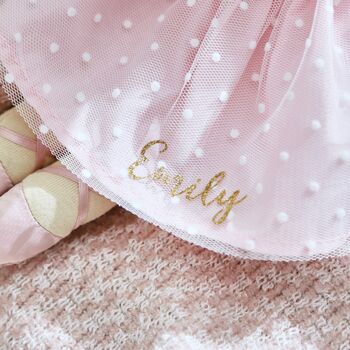 Personalised Ballerina Doll With Fair Hair, 5 of 5