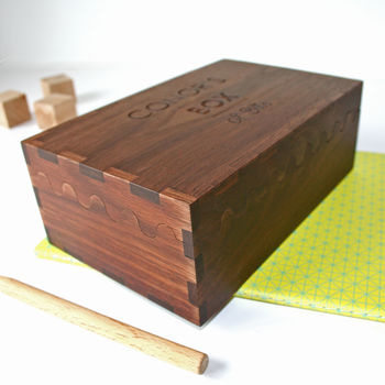 Personalised Solid Walnut Wood Engraved Keepsake Box, 6 of 9