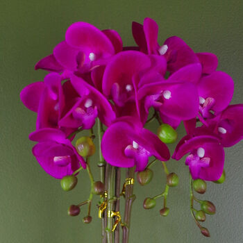 Pink Silver Artificial Orchid Large 52cm Real Touch, 3 of 3