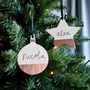 Personalised Bauble And Star Christmas Tree Decorations, thumbnail 2 of 6