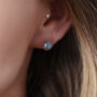 Gemstone Stud Earrings In Rose Gold Vermeil Plated, thumbnail 8 of 12