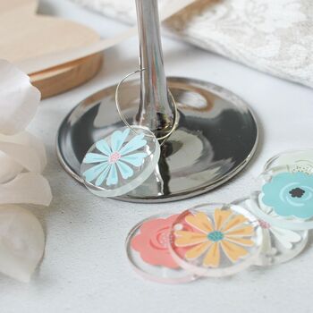 Flower Glass Charms, Set Of Six, 2 of 2