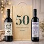 Personalised 50th Birthday Malbec Classic Red Wine Gift Set Two X 75cl, thumbnail 1 of 6
