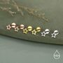Sterling Silver Open Star 16g Flat Back Stud Earrings, thumbnail 3 of 11