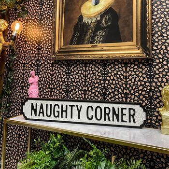 Naughty Corner Antiqued Wooden Road Sign, 2 of 2