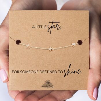 Graduation Gift With A Gold Plated Or Silver Plated Star Bracelet And Card, 3 of 4