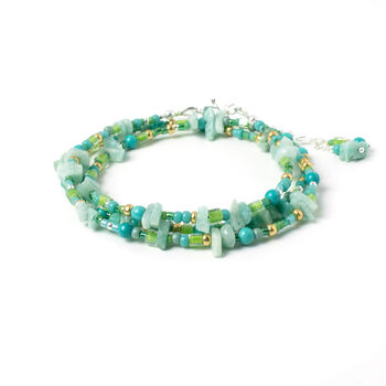 Amazonite And Turquoise Beaded Wrap Bracelet, 2 of 5