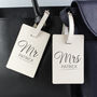 Personalised Leather Couples Classic Cream Luggage, thumbnail 1 of 7