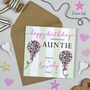 Leopard Love Balloon Auntie Birthday Card, thumbnail 1 of 2