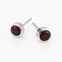 Sterling Silver January Birthstone Stud Earrings – 7mm, thumbnail 3 of 10