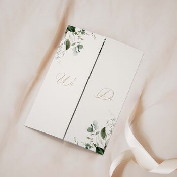 Emerald Foliage Gatefold Wedding Invitations, 2 of 5