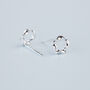 Sterling Silver Twisted Circle Stud Earrings, thumbnail 2 of 4