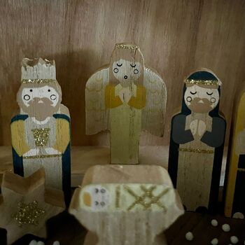 Sixteen Piece Wooden Nativity Set, 3 of 4