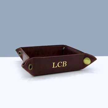 Personalised Initial Leather Coin Tray, 2 of 5