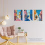 Set Three Wall Art Prints Colourful Village Sea Greek, thumbnail 2 of 7