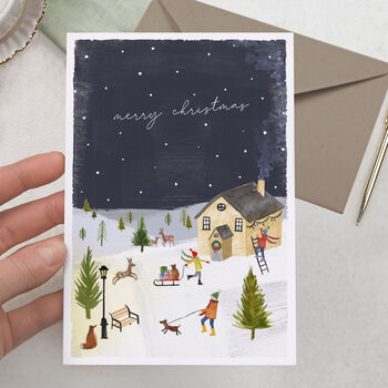Starry Village Christmas Card Bundle Or Single Card, 2 of 2