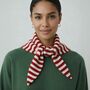 Personalised Berry And Soft Pink Stripe Triangle Scarf, thumbnail 3 of 3