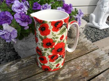 Large China Jug In Vibrant Poppy Design, 3 of 8