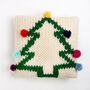 Pom Pom Christmas Tree Cushion Cover Knitting Kit, thumbnail 2 of 7