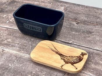 Pheasant Blue Butter Dish, 2 of 4