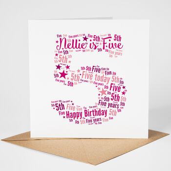 Personalised 5th Birthday Card For Girl, 2 of 2