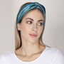 Tie And Dye Blue And Grey Mulberry Silk Headband, thumbnail 3 of 5