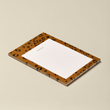 A5 Desk Notepad, Mustard Leopard Print, 3 of 9