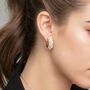 Shinju Gold Real Freshwater Pearl Hoop Earrings, thumbnail 2 of 4