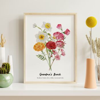 Personalised Birth Flower Family Print, 5 of 11