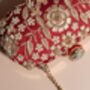 Asha, Oval Red Silk Embroidered Clutch, thumbnail 3 of 5