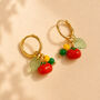 Tomato And Basil Hoop Earrings, thumbnail 1 of 2