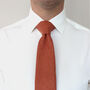 Wedding Handmade 100% Brushed Cotton Tie In Burnt Orange | Groomsmen Ties, thumbnail 3 of 10