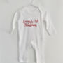 First Christmas Embroidered Personalised Babygro Sleepsuit, thumbnail 1 of 5