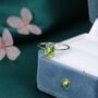 Genuine Peridot Cz Emerald Cut Ring, thumbnail 1 of 9