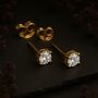 Solid 9ct Yellow Gold April Cubic Zirconia Birthstone Stud Earrings, thumbnail 1 of 5