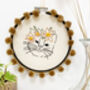 Flower Crown Kitty Embroidery Kit, thumbnail 1 of 5