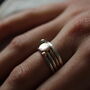 100% Recycled Sterling Silver Hammered Silver Band, thumbnail 5 of 6