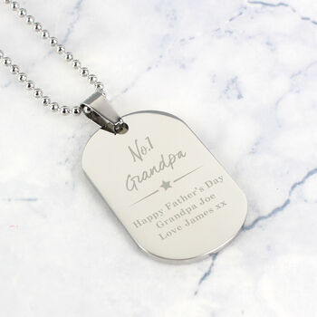 Personalised No.One Custom Steel Dog Tag Gift, 7 of 8
