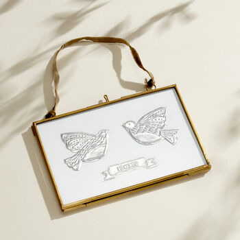 Personalised Brass Embossed Bird Framed Art, 2 of 5